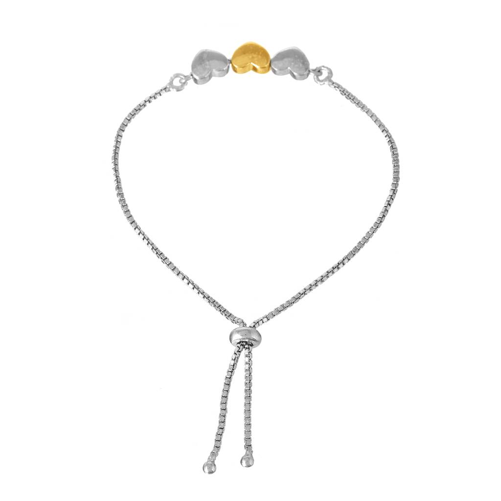 Valentine'S Day Hearts Of Eternity Dual Tone Silver Bracelet : 8905124554472