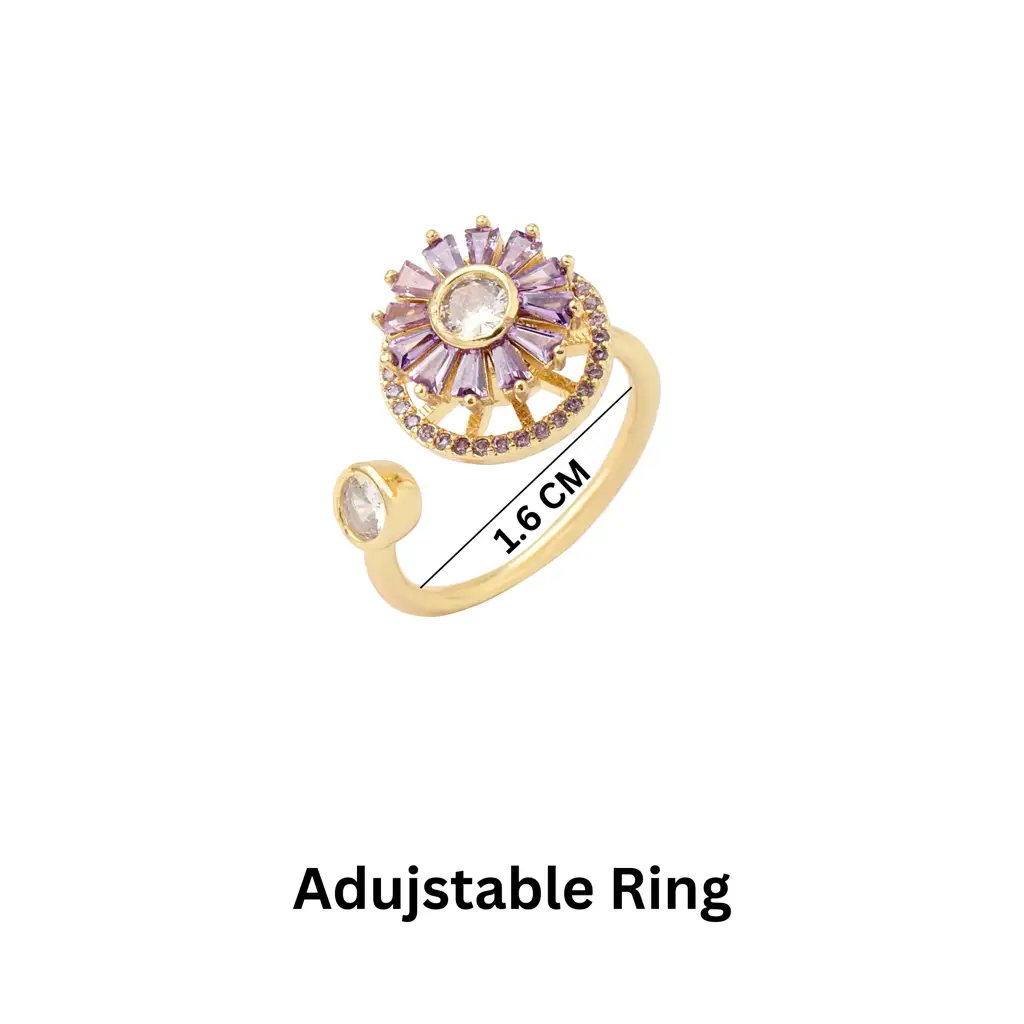 Haya Purple Baguette Spinner Ring : RS13809-G-PPL