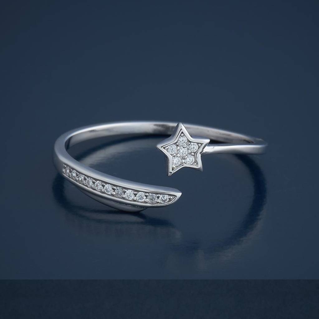 White Plated - Office Wear Silver Finger Ring - 436748 : 436748