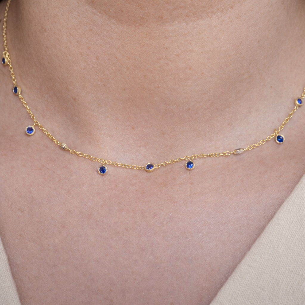 Sapphire Drop Necklace : PEN_SAPPHDR_S_3008