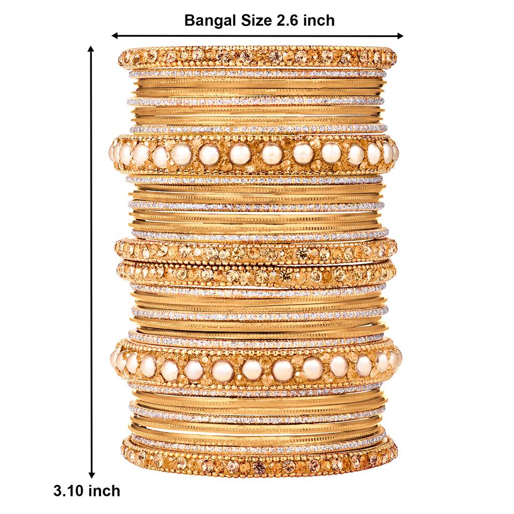 Metal Chuda Bangle Set For Women Wedding Bridal Indian Traditional Ethnic Jewellery : PF51B42CRM