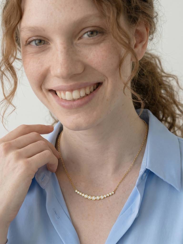 Longline Glow Bar Short Necklace For Women - Waterproof & Anti-Tarnish : NK0704
