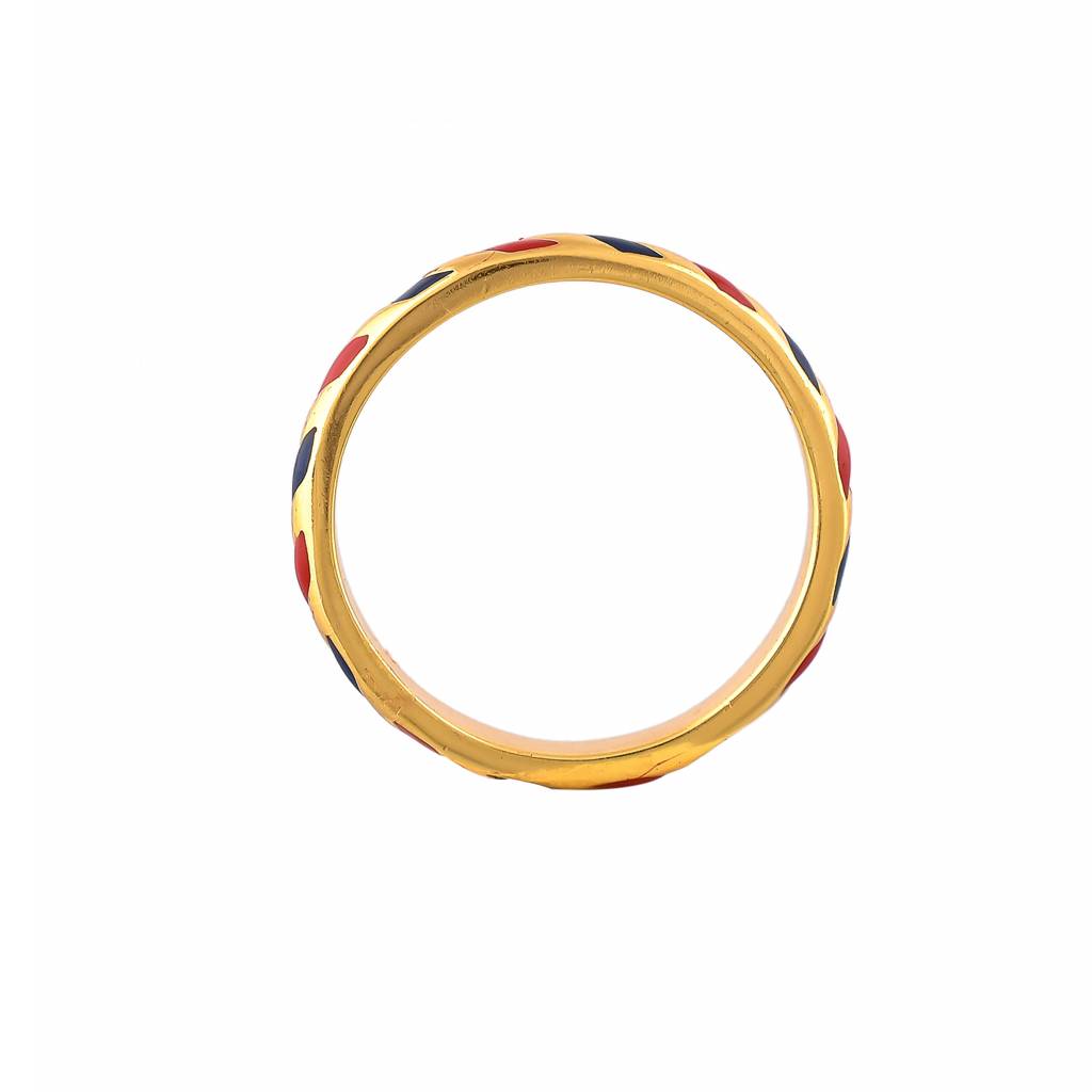 Valentine'S Day Chevron Enamel Stackable Rings : 8905124516340