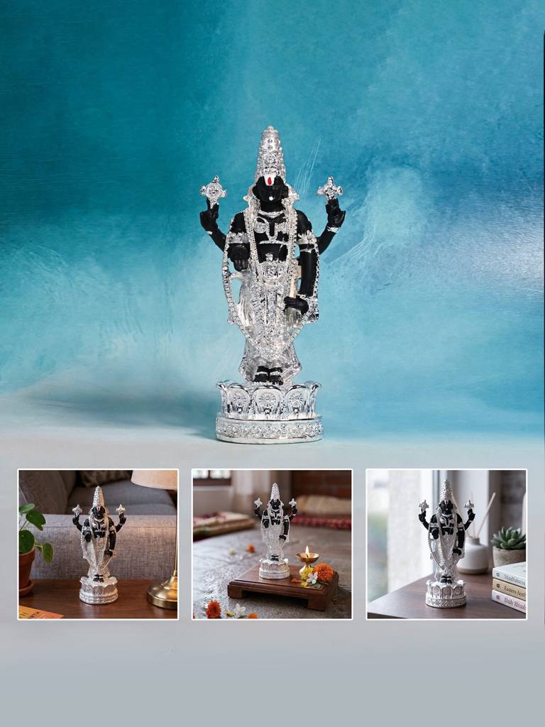 Pure 999 Silver Plated Tirupati Balaji Idol : FKGFT412