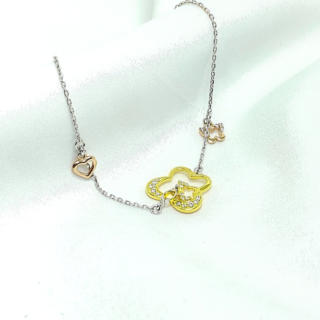 Golden Butterfly 925 Silver Bracelet : LBR-200015