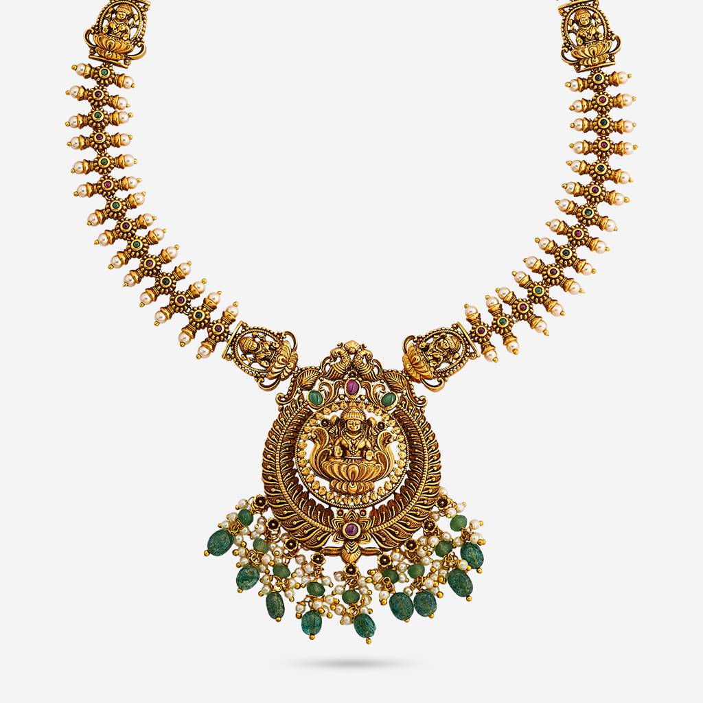 Ruby-Green Gold - Plated Bridesmaid Antique Necklace - 457015 : 457015