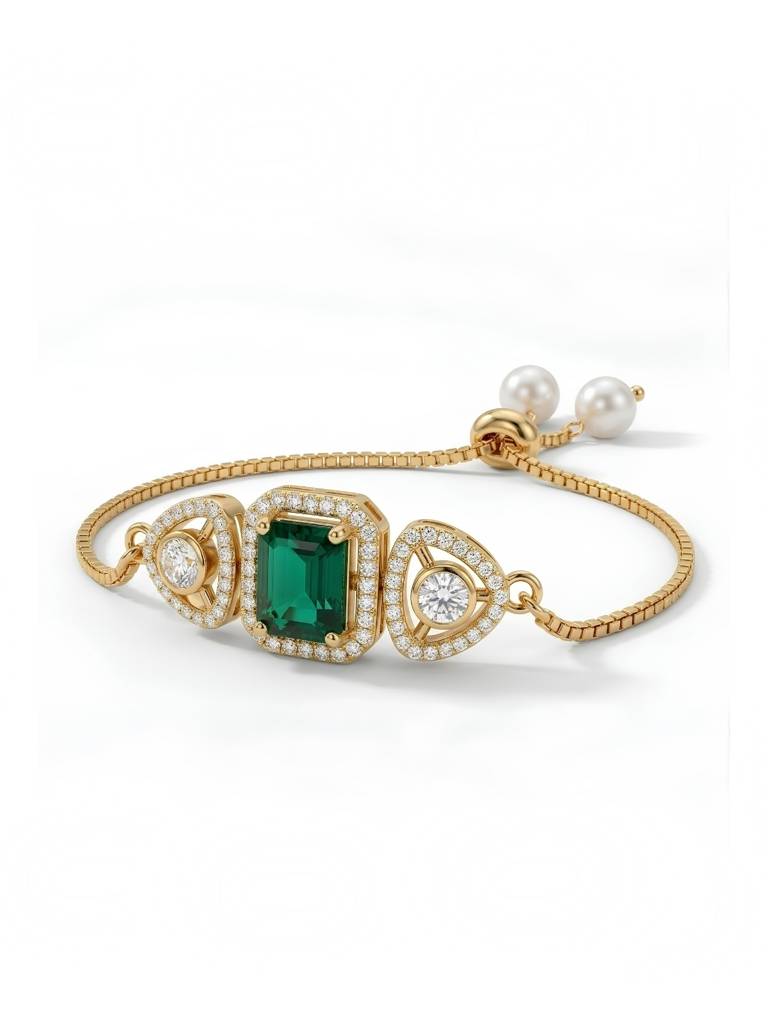 Emerald Evil Eye Bracelet Rakhi : YI24A1018B