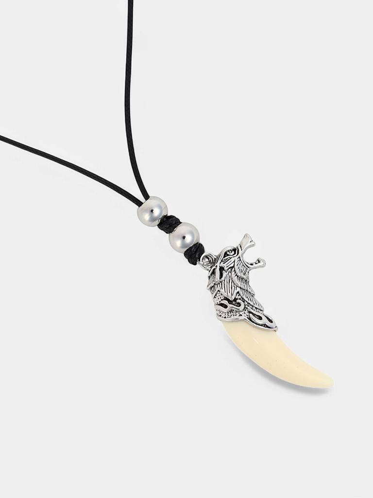 Men'S The Viking Cord Pendant Necklace - Ivory White : FAPD1140