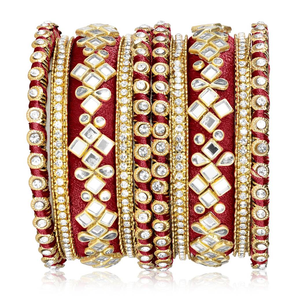 Studded Traditional Chuda Bangle Set For Women : PF51B105MW