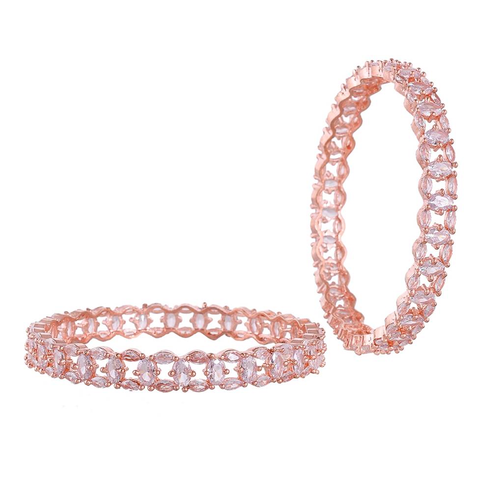 Sparkling Elegance White Oval Cut Cz Bracelets : 8905124523546