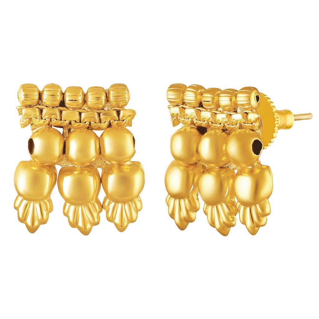 Short & Long Necklace Earrings Bridal Set For Women | Gold Plated | Maharani Haar South Indian Traditional Temple J : PF04BR05