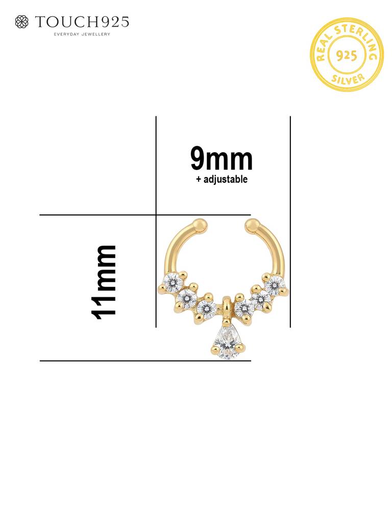Teardrop Charm Septum Nose Ring : ETNP4105