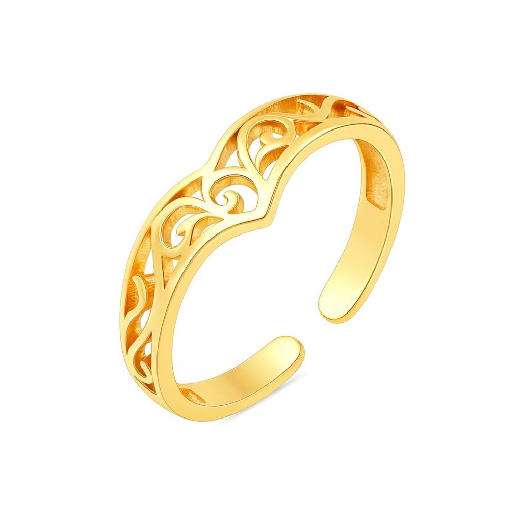 Adjustable Filigree Toe Ring - Sterling Silver : TR-0008_YG