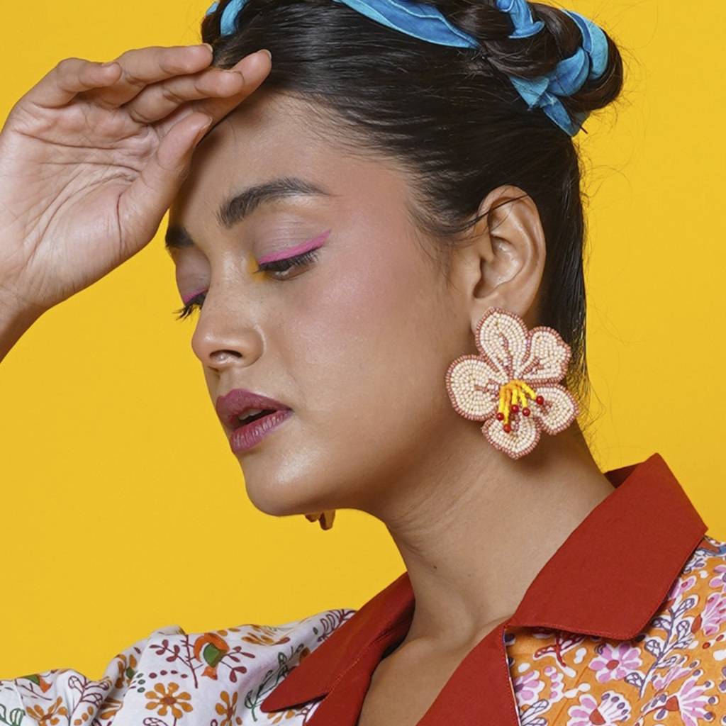 Boho Hibiscus Bead Earring : ER07HBE