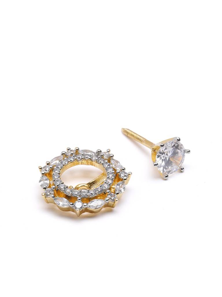 Round Shaped Changeable Stone American Diamond Studs : YI24A0805E