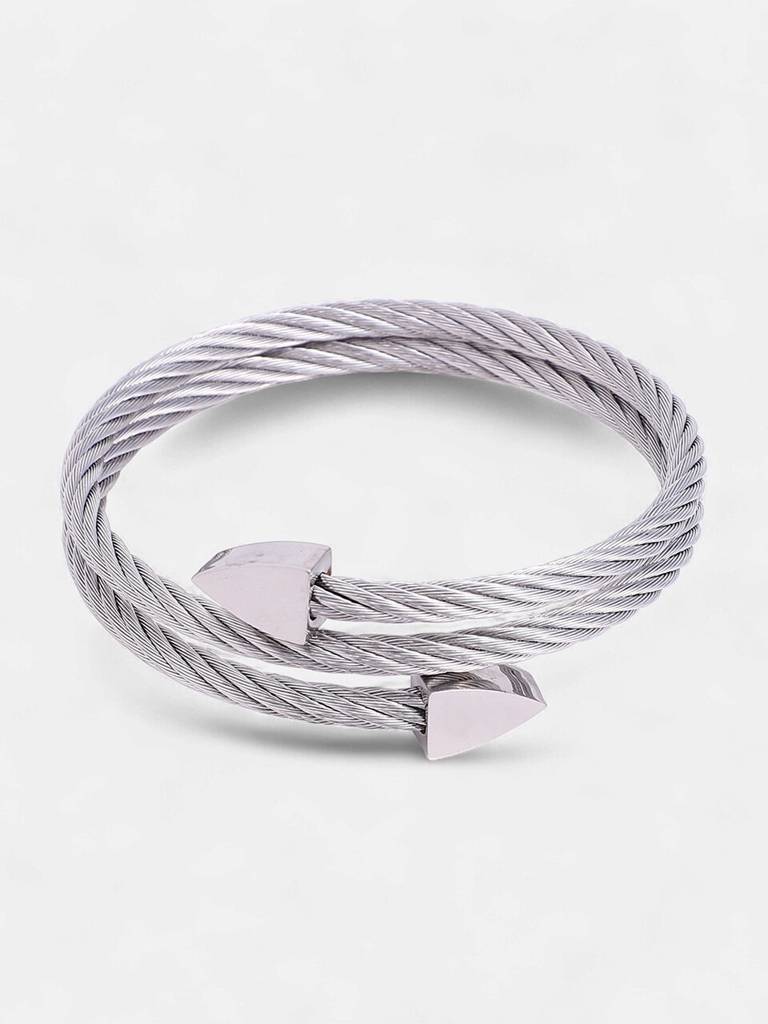 Men'S The Rope Wrap Bracelet - Metallic Silver : FABR1263