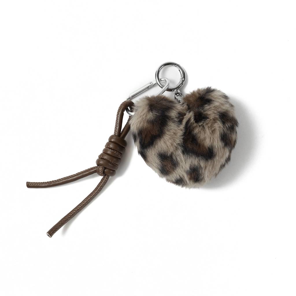 Fur Heart Bag Charm : C-BG-0034-BR