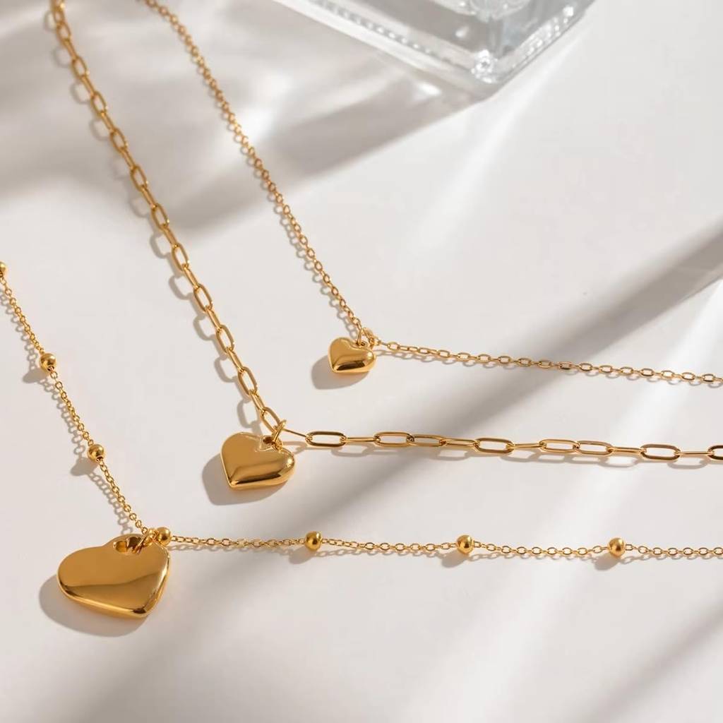 Ishya Heartfall Layered Necklace - Gold | 18K Gold Plated | Waterproof, Hypoallergenic & Anti-Tarnish : DSVDJD05250056