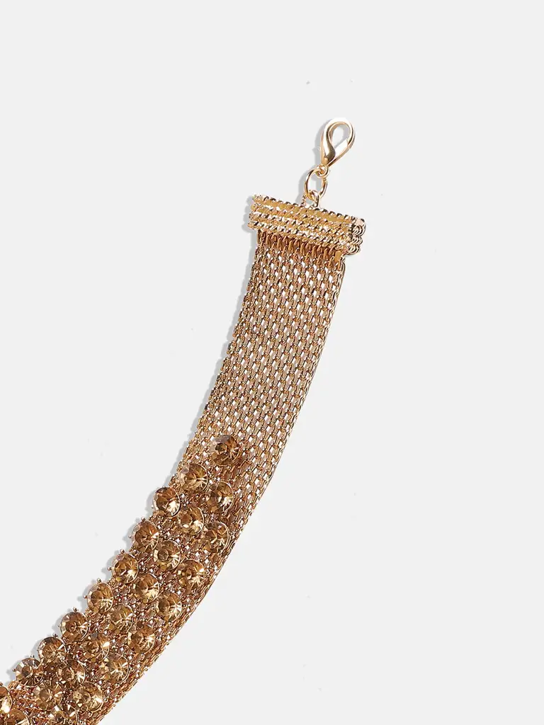 Zeenat-Women'S Gold Crystal Choker Necklace : SOHINC9866