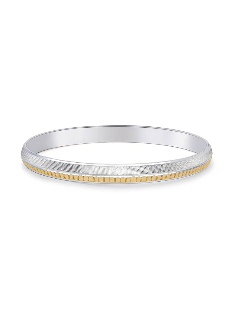 Touch925 Pure 925 Silver Dual-Tone Textured Men Kada : BXGB225