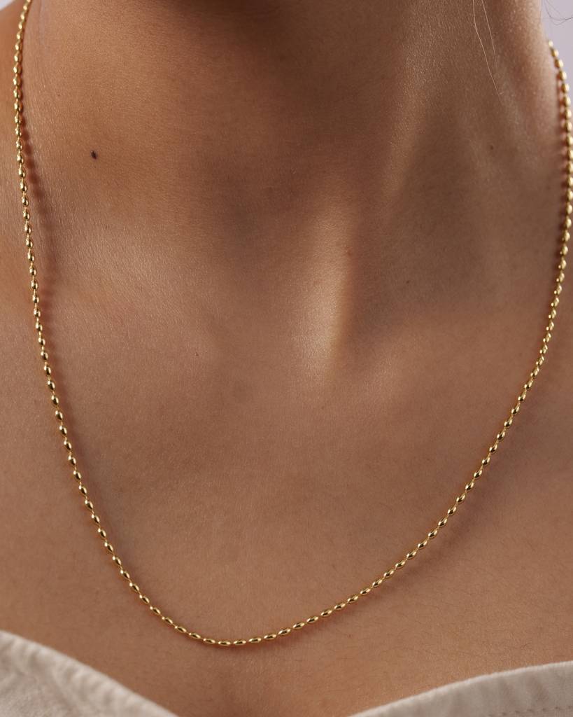 Pebble Line Chain: 925 Sterling Silver, Smooth Textured Links : TK-1501-N104-G00