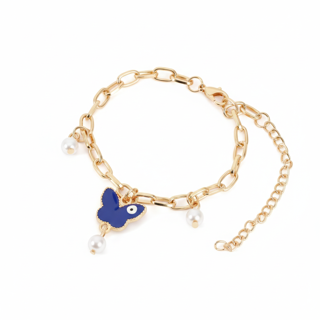 Butterfly Painted Evil Eye Bracelet : BS11668