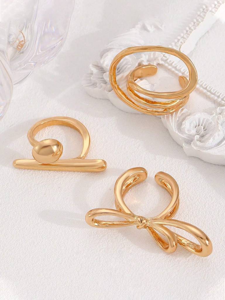 Set Of 3 Funked-Up Stack Ring : RC34255-G
