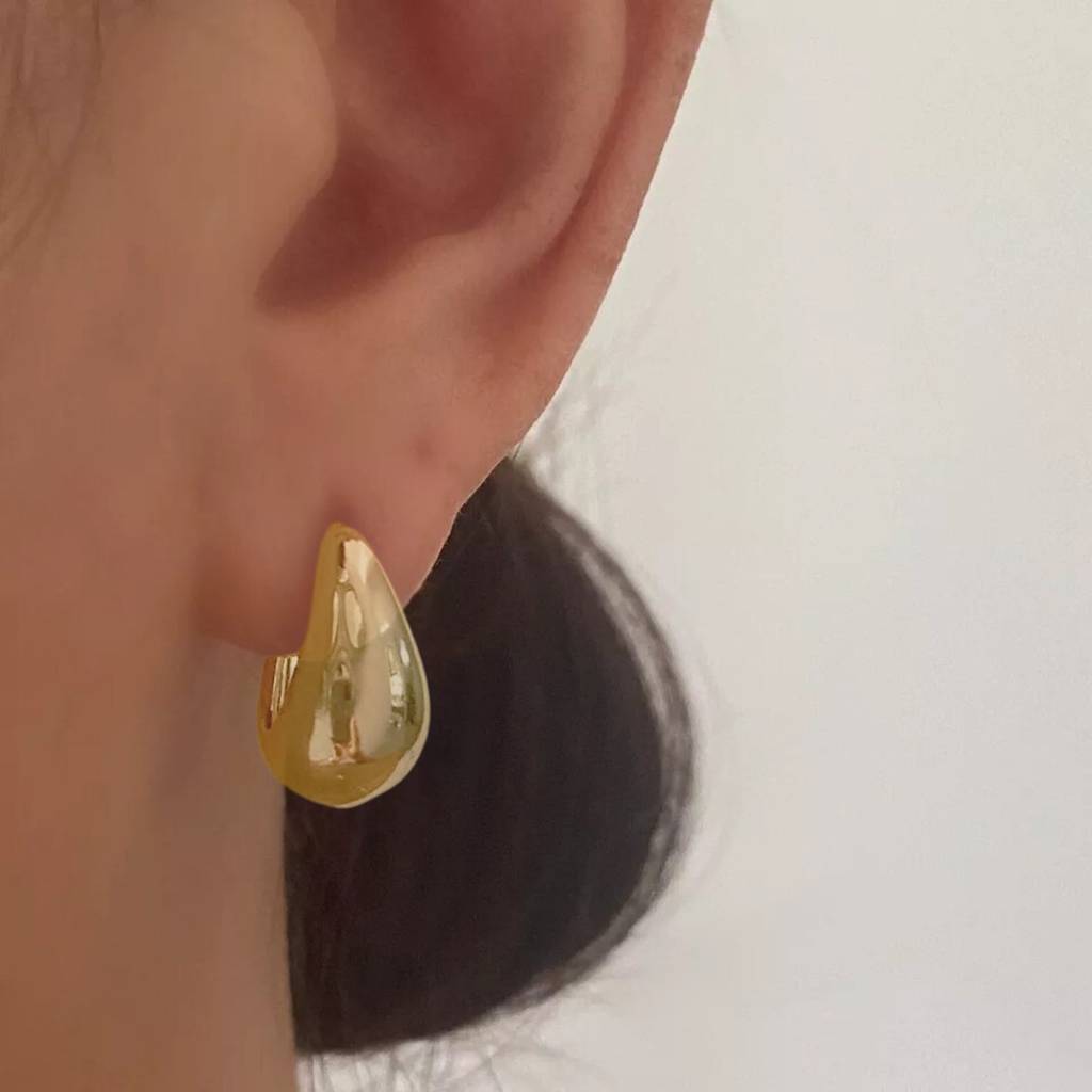 Dazzling Gold Hoop Accents Earring : ES14111-G