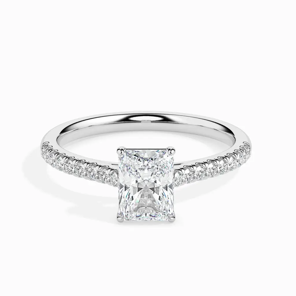 1 Carat Radiant Solitaire Ring In Diamond Band : 09kYellowZNR117F10