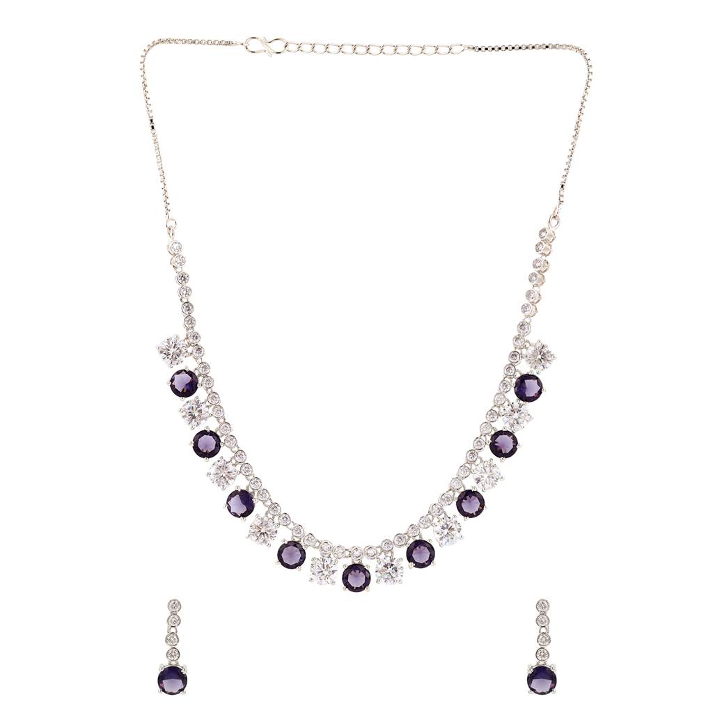 Sparkling Elegance Purple Cz Set : 8905124585087