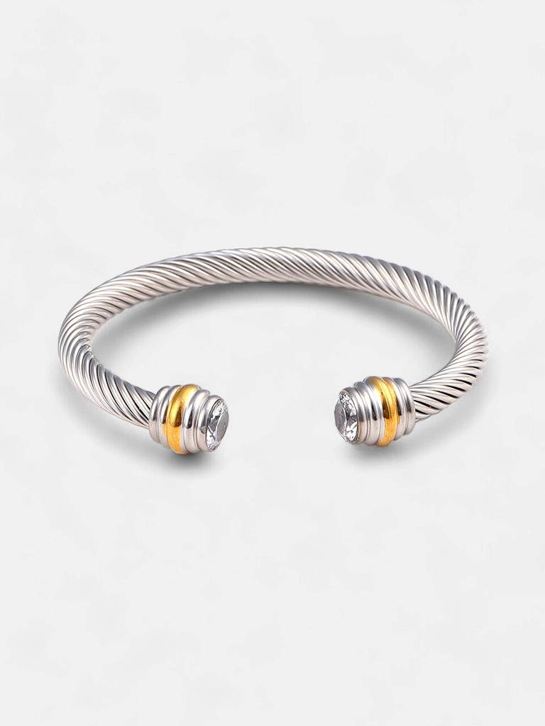 Men'S The Ripple Cuff Bracelet - Metallic Silver : FABR1127