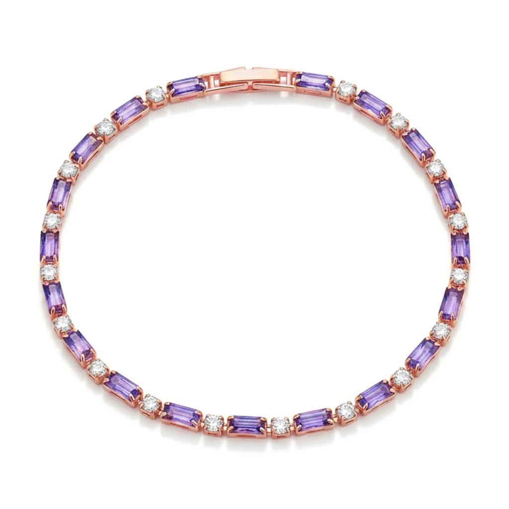 Purple Openable Bracelet For Women & Girls | Rose Gold Plated | Crystals Studded | Festive Stylish Design Jeweller : PX9B230CP