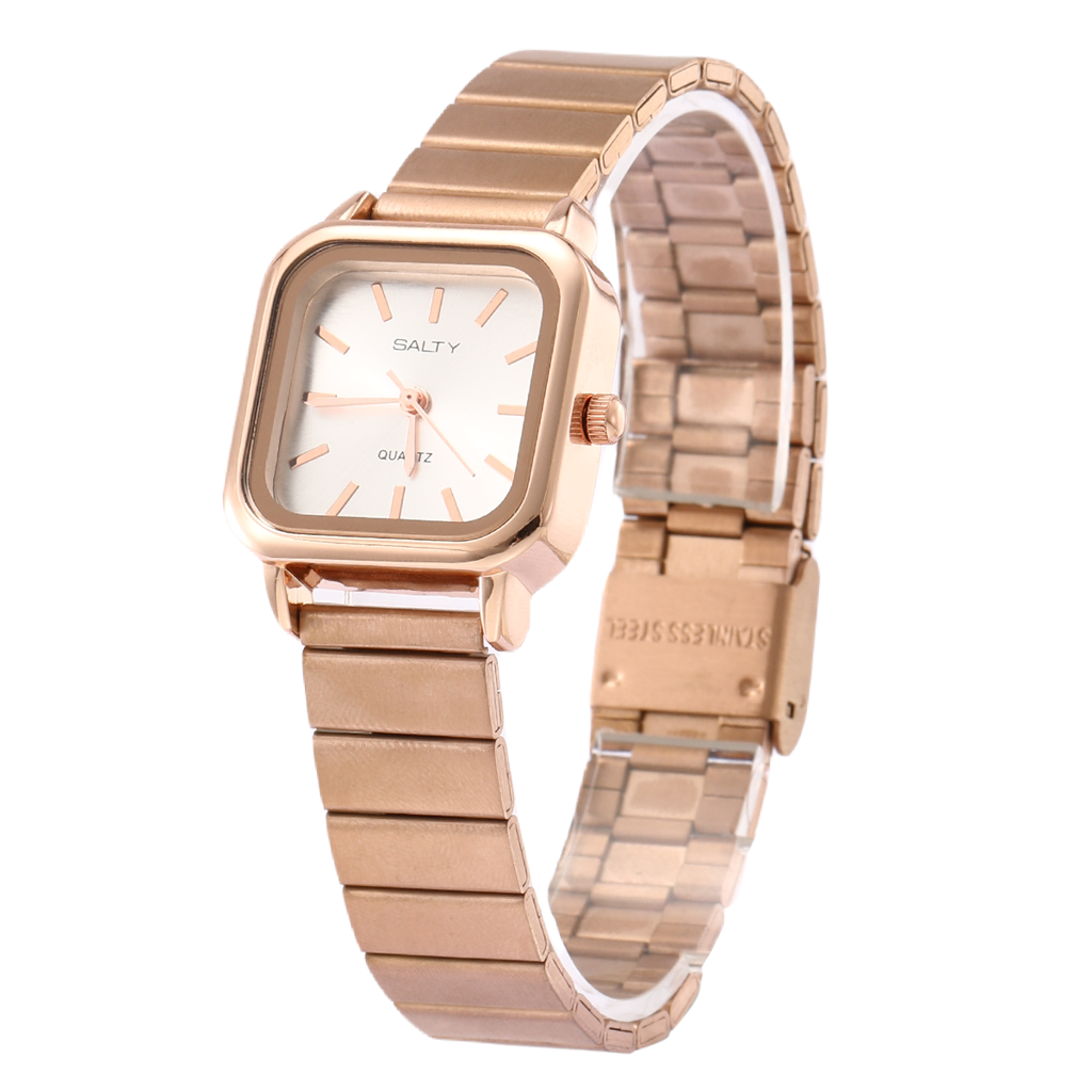 White Dial Rose Gold Analog Watch For Women : WT-S-0010-RG-WH