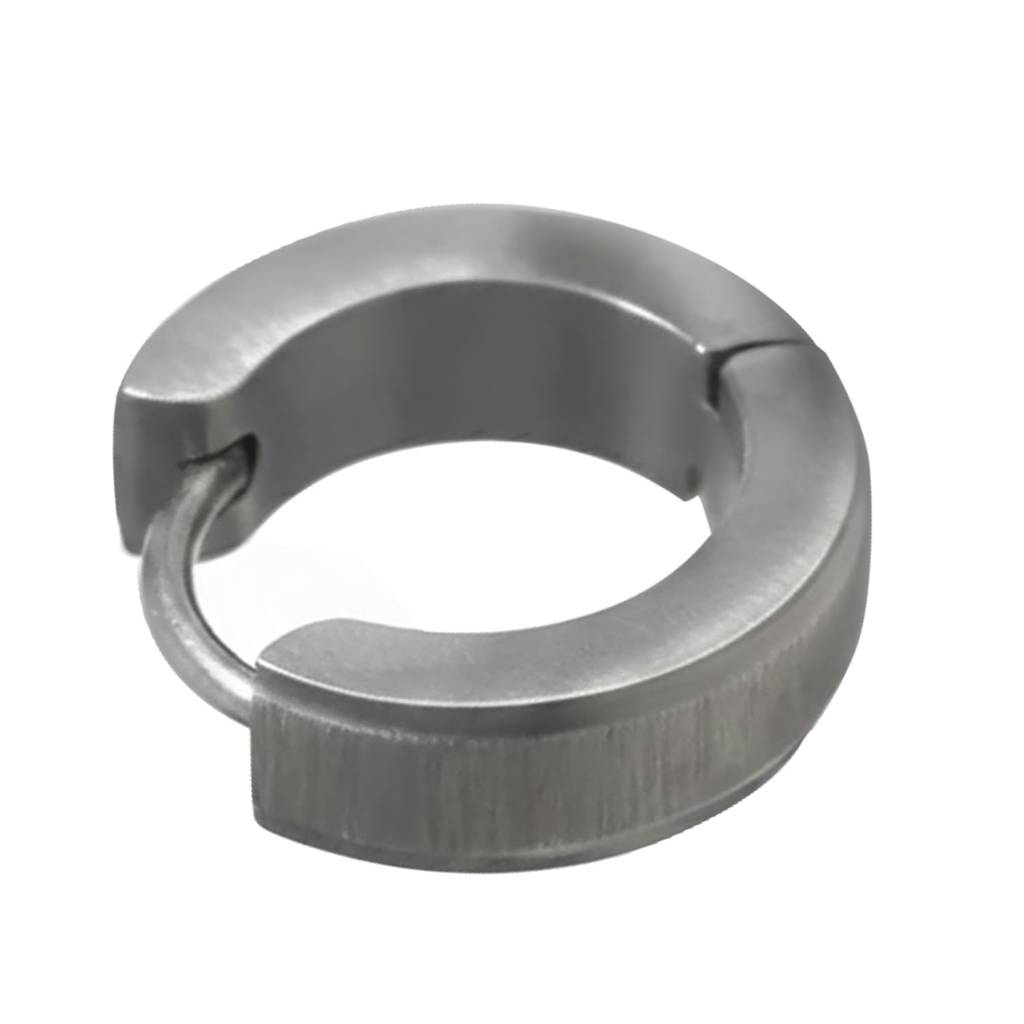 Silver Plated Stainless Steel Hoop Huggie Earrings Jewellery For Men & Boys (1 Pc) : PX9ME63-S