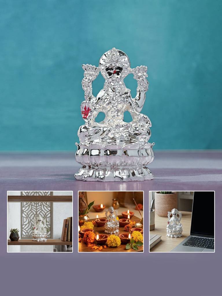 Pure 999 Silver Plated Lakshmi Idol : FQGFT418