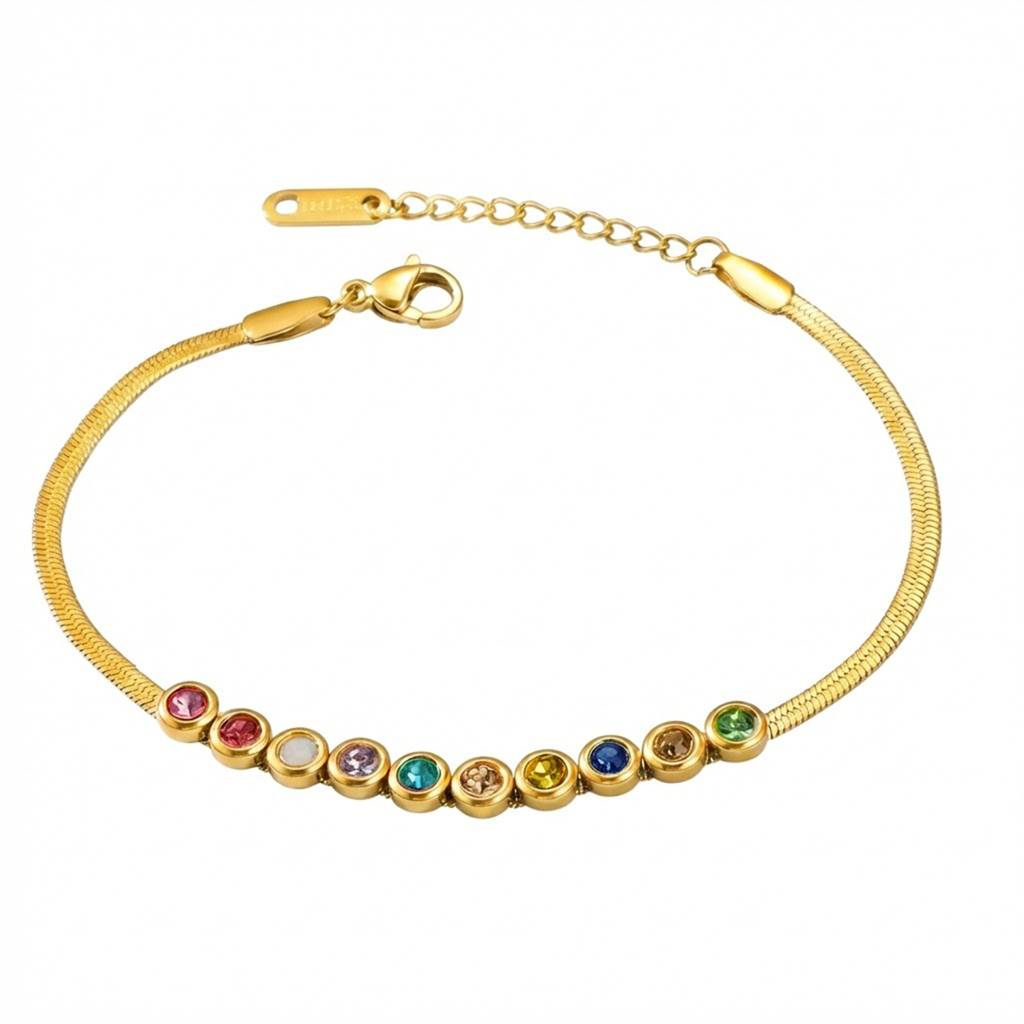 Multi-Color Crystal Studded Gold Plated Fancy Openable Bracelet Jewellery For Women & Girls : PX9B212GML