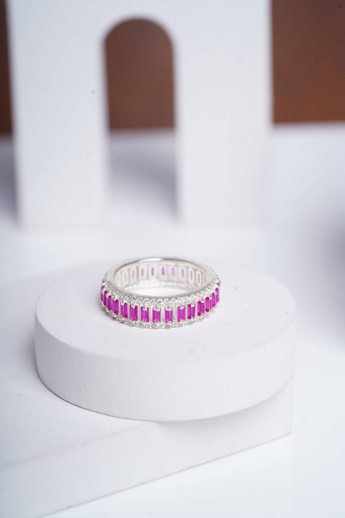 Rose Quartz Eternity Ring : RIN_ROSEQU_SSGV5_4831