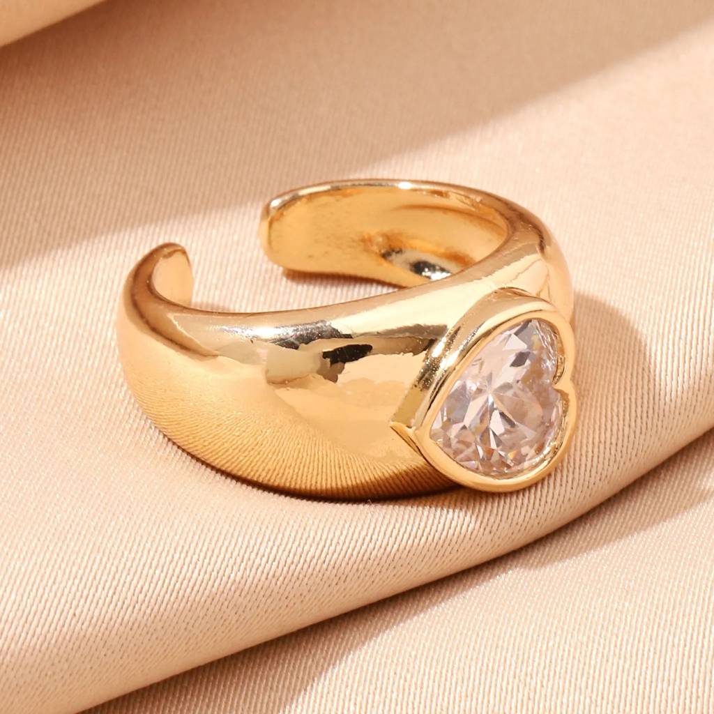 Sweetheart Surprise Necklace And Ring Combo : NRC-050-G-1