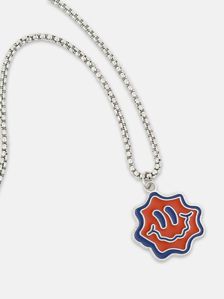Men'S The Fluid-Smile Pendant Necklace - Metallic Silver : FAPD1171