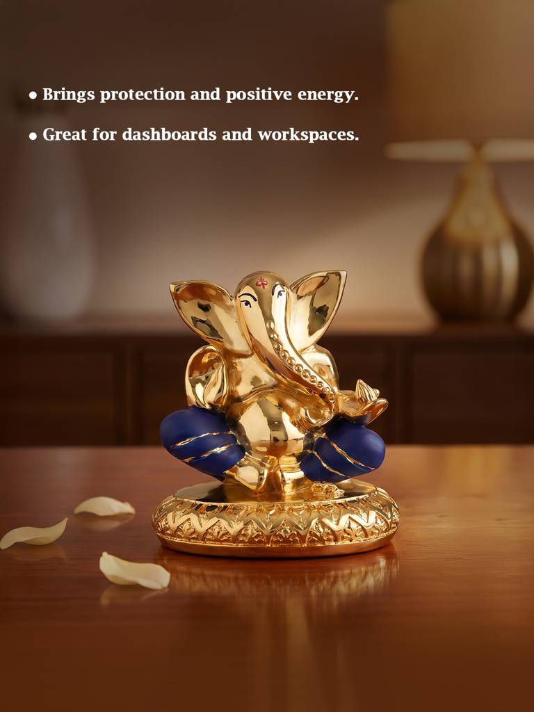 Lord Ganesha 24K Gold Plated Idol : IVGFT501