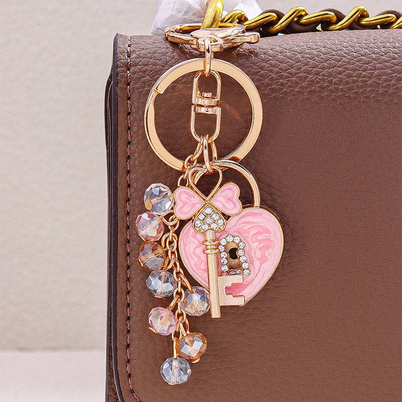 Key To My Heart Tassel Bag Charm : C-BG-0058-G-PK