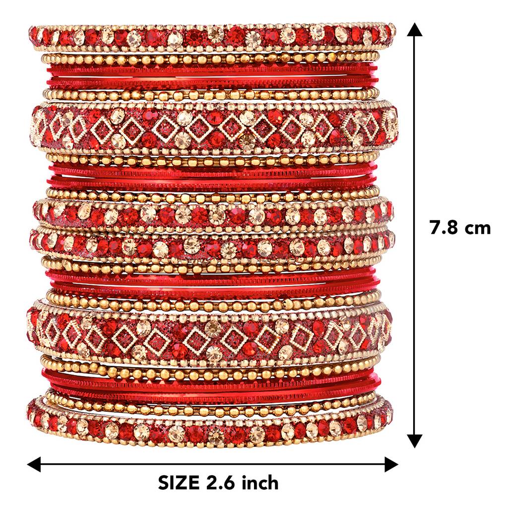 Metal Chuda Bangle Set Navratri Gift For Women Indian Traditional Ethnic Jewellery : PF51B40R