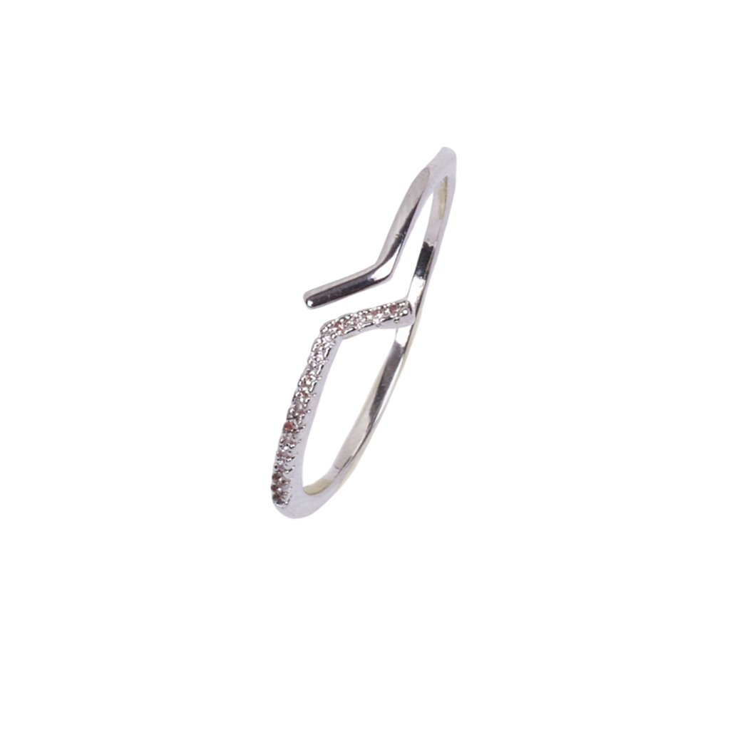 Coralie Break Studded Silver Ring : RS13567-S