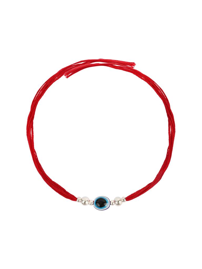 Silver Evil Eye Bead Rakhi : BFRA509