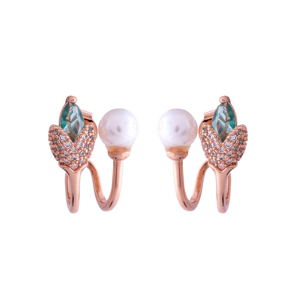 Blossom Aqua Pearl Stud Earrings : 8905124551983