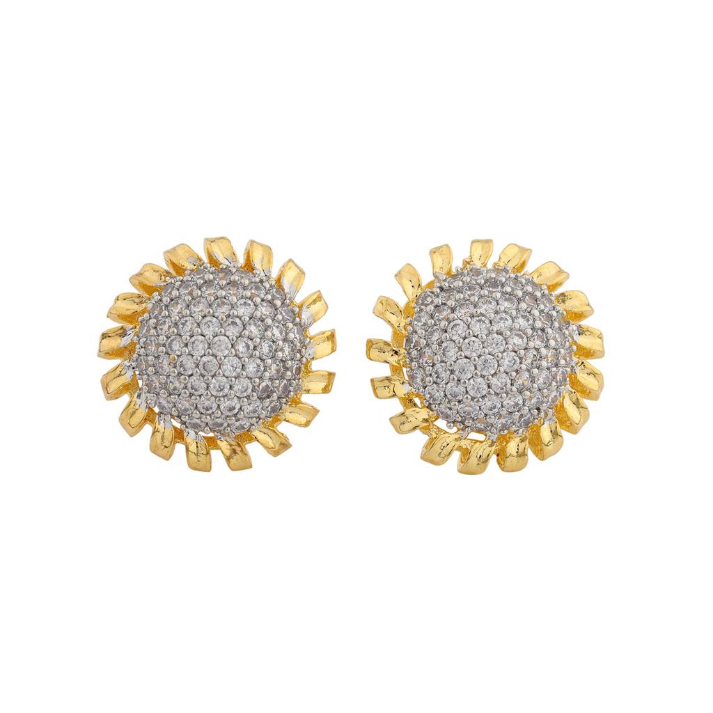 Sparkling Elegance Sun-Kissed Sparkle Stud Earrings : 8905124542387