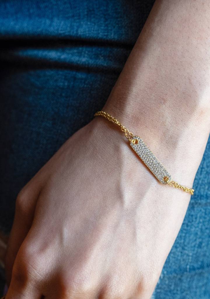 Pave Bar Chain Bracelet : BRA_PAVEBA_GV71_1266