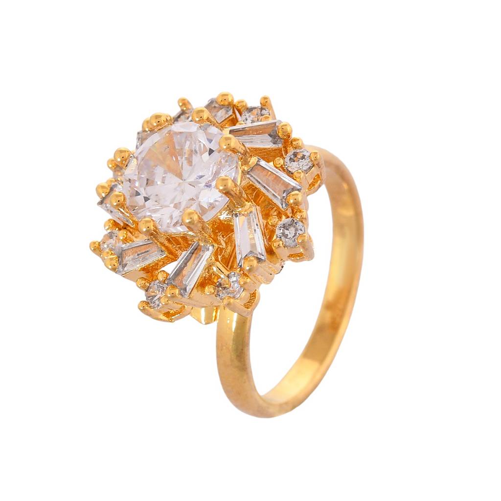 Sparkling Elegance Eternal Shine American Diamond Statement Ring : 8905124529135