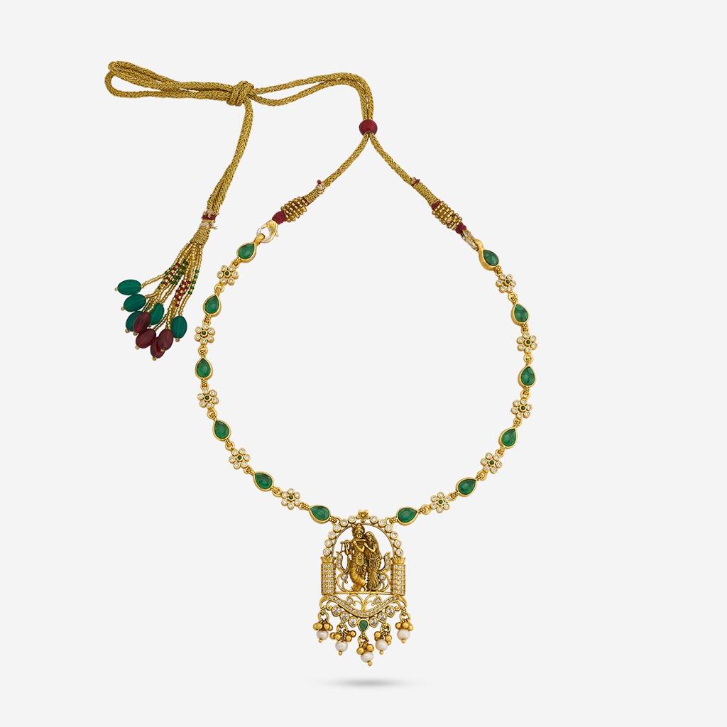Oxidised Gold Plated - Bridesmaid Temple Necklace - 429734 : 429735