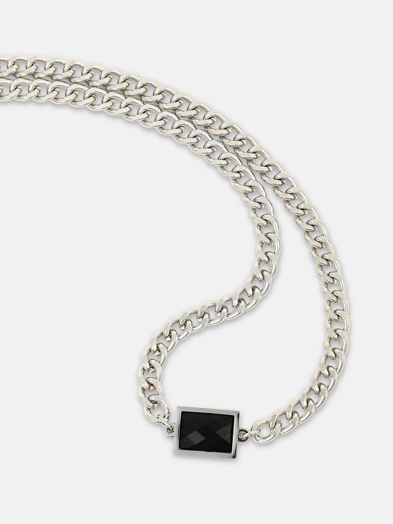 Men'S The Block Pendant Necklace - Metallic Silver : FAPD1178